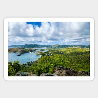 View of English Harbor from Shirley Heights Sticker